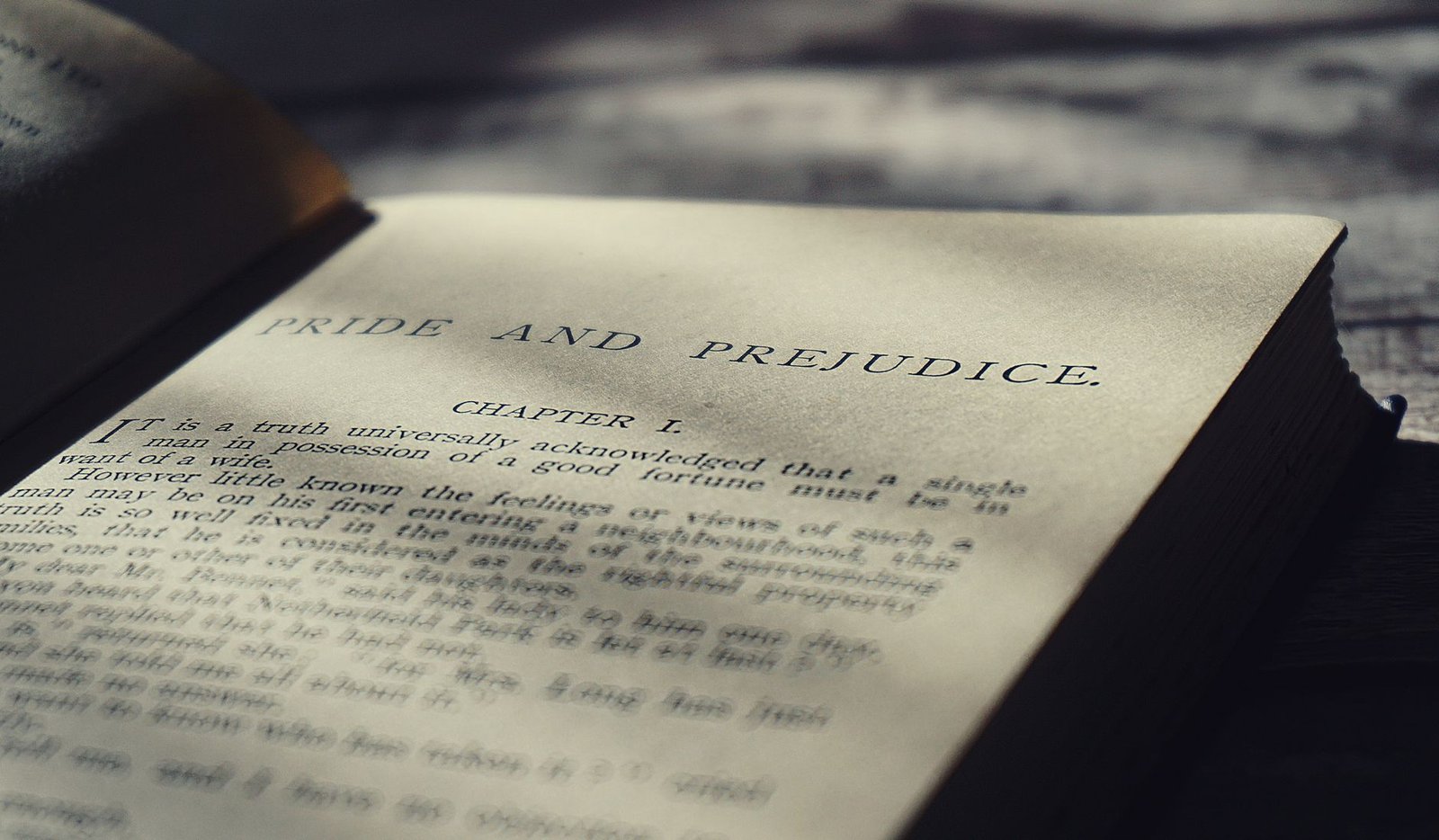 closeup photo of pride and prejudice book page